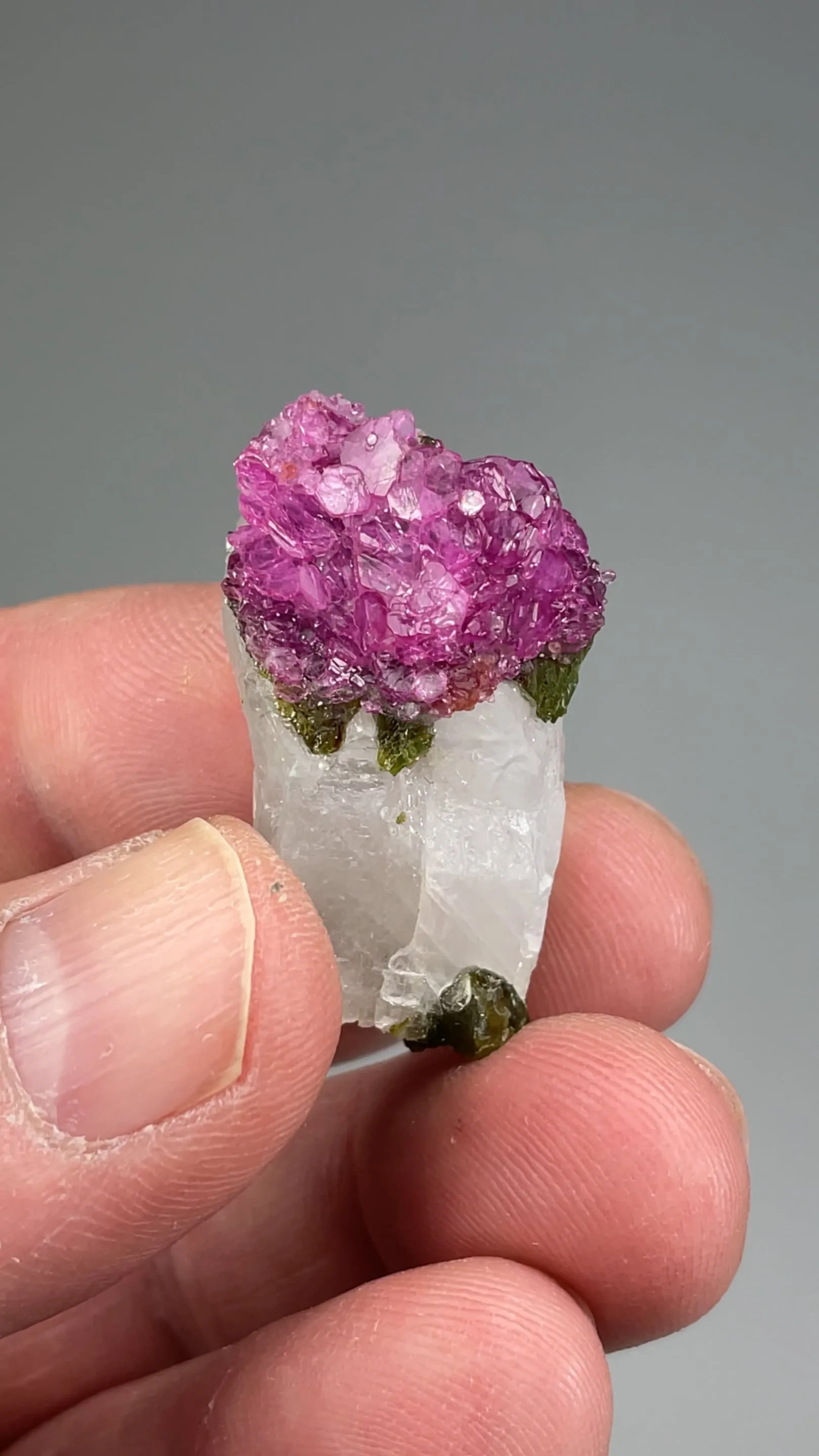 Corundum var. Ruby with Calcite, Pargasite - image 2