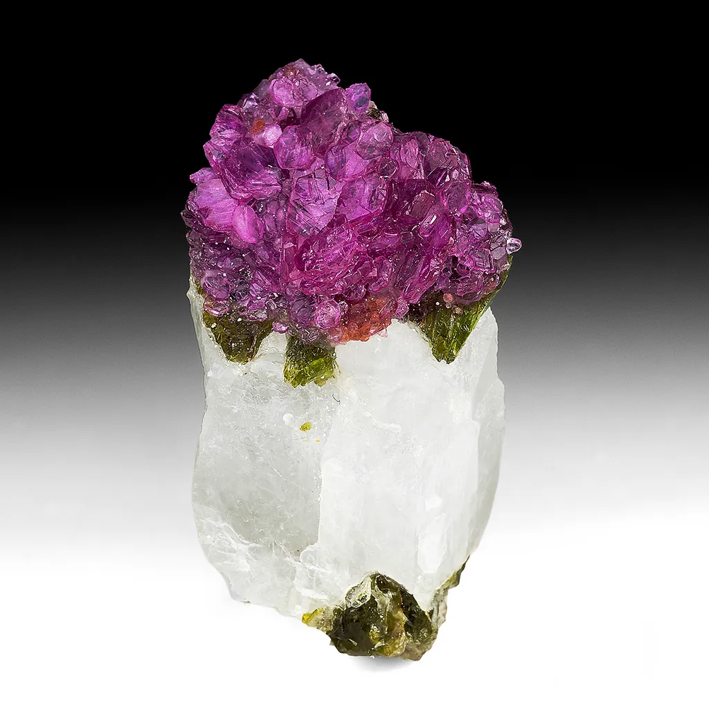 Corundum var. Ruby with Calcite, Pargasite image