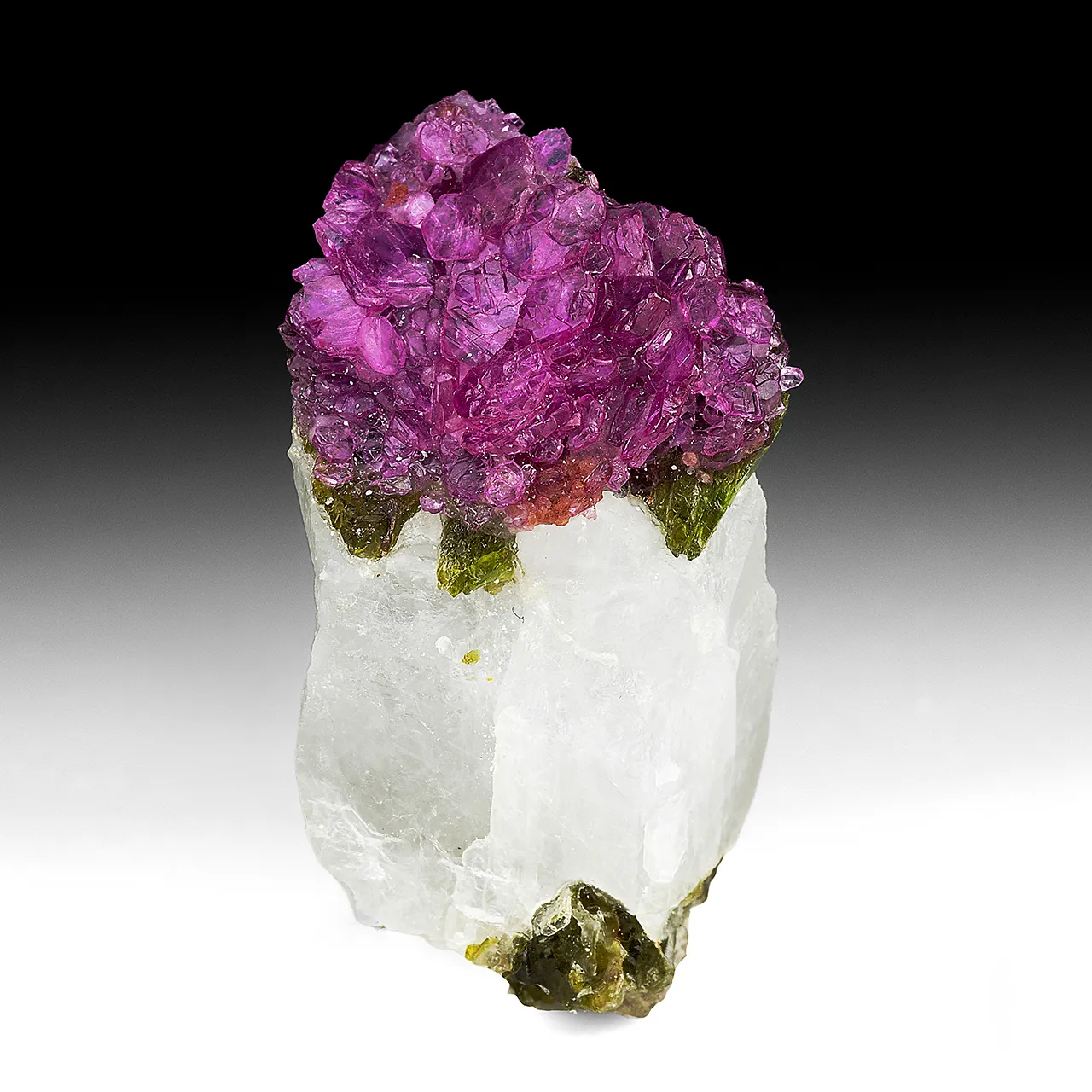 Corundum var. Ruby with Calcite, Pargasite - image 1