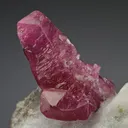 Corundum Var. Ruby with Dravite in MARBLE - image 1
