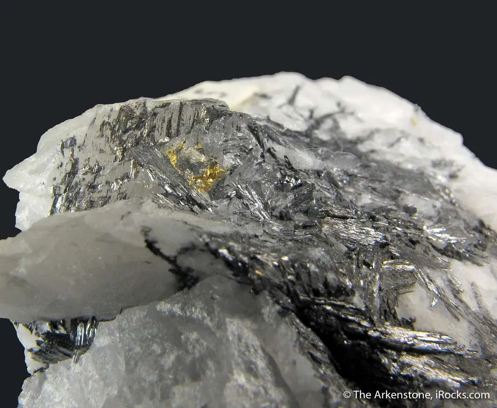 Cosalite with Gold, on Quartz - image 4