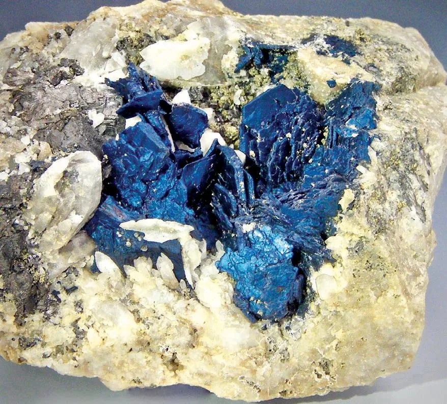 Covellite, Pyrite, Enargite, Quartz image