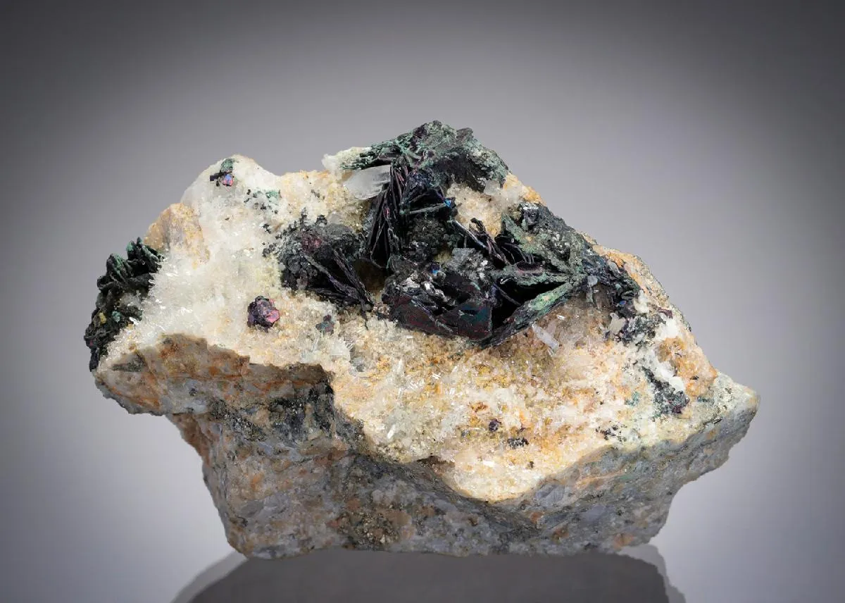 Covellite with COLUSITE Bornite and Quartz - image 1