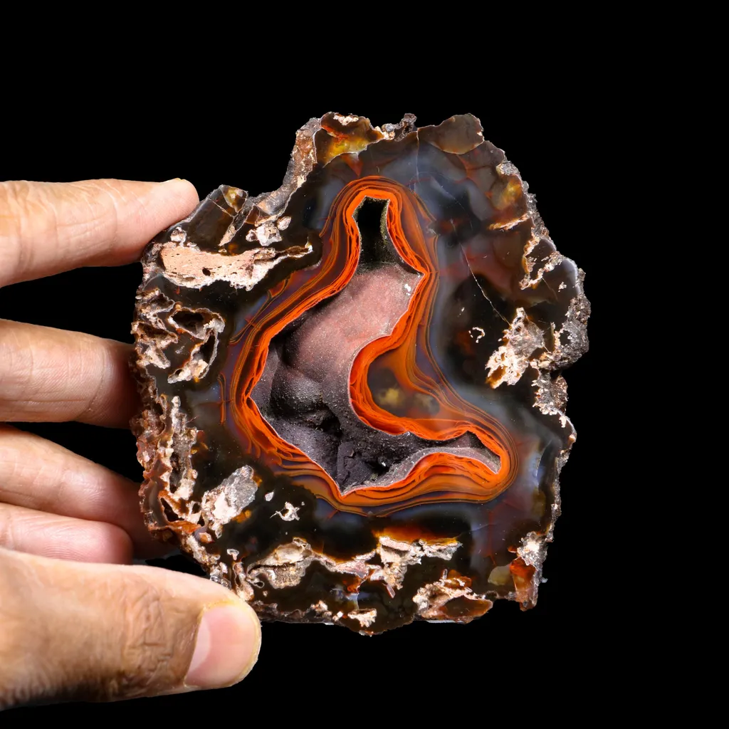 Crater Agate – Fluorescent Chalcedony Quartz Specimen from Chubut , Argentina (UV Reactive) - image 8
