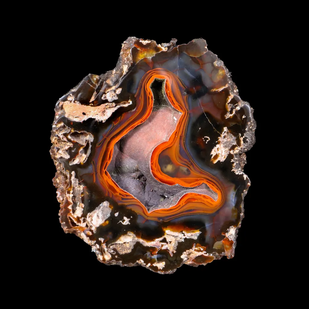 Crater Agate – Fluorescent Chalcedony Quartz Specimen from Chubut , Argentina (UV Reactive) image
