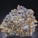 Creedite with PROSOPITE and Azurite on Quartz - image 1