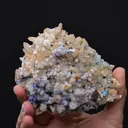 Creedite with PROSOPITE and Azurite on Quartz - image 2