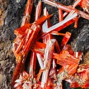 Crocoite from Australia. Fire orange-red color crystals of highly lustrous, partially gemmy Crocoite - image 6