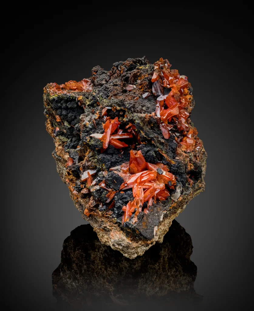 Crocoite on Goethite