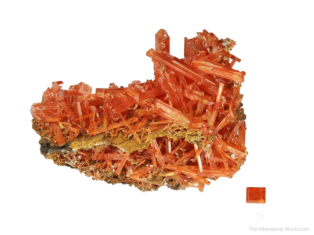 Crocoite (rough and cut set) image