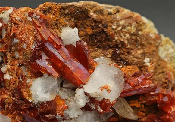 Crocoite with Calcite - image 1