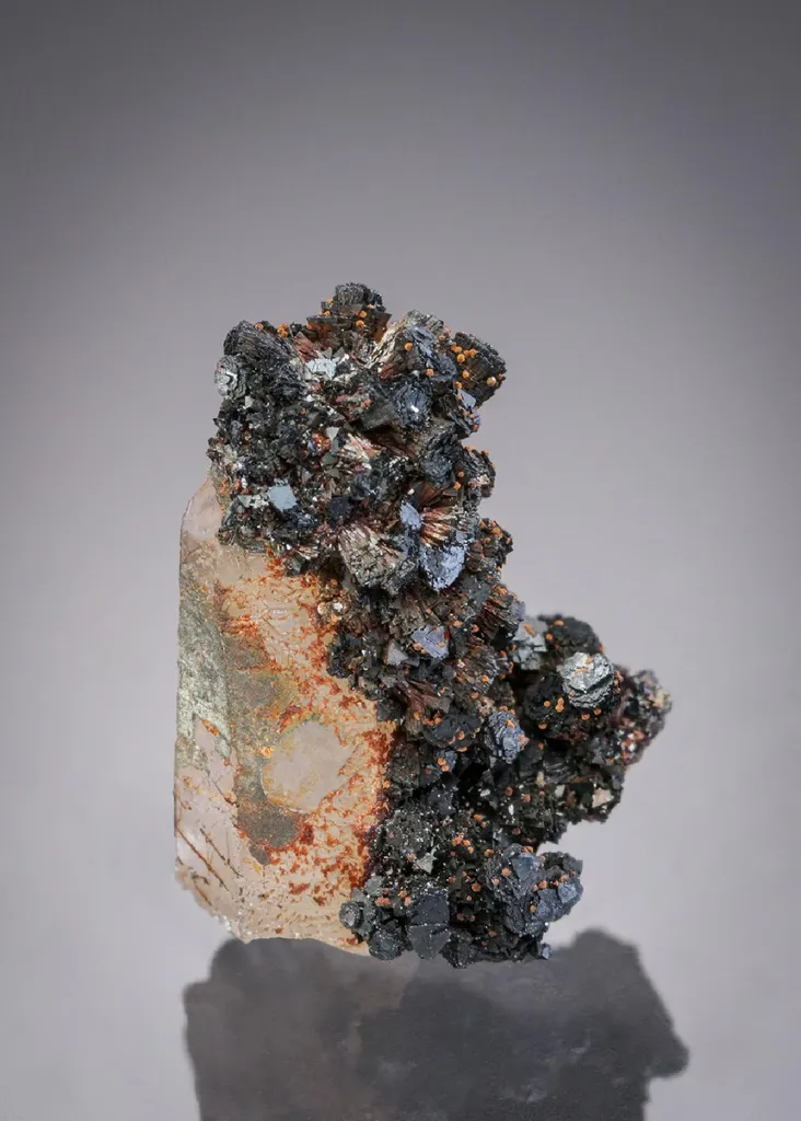 Cronstedtite with Cacoxenite on Quartz image