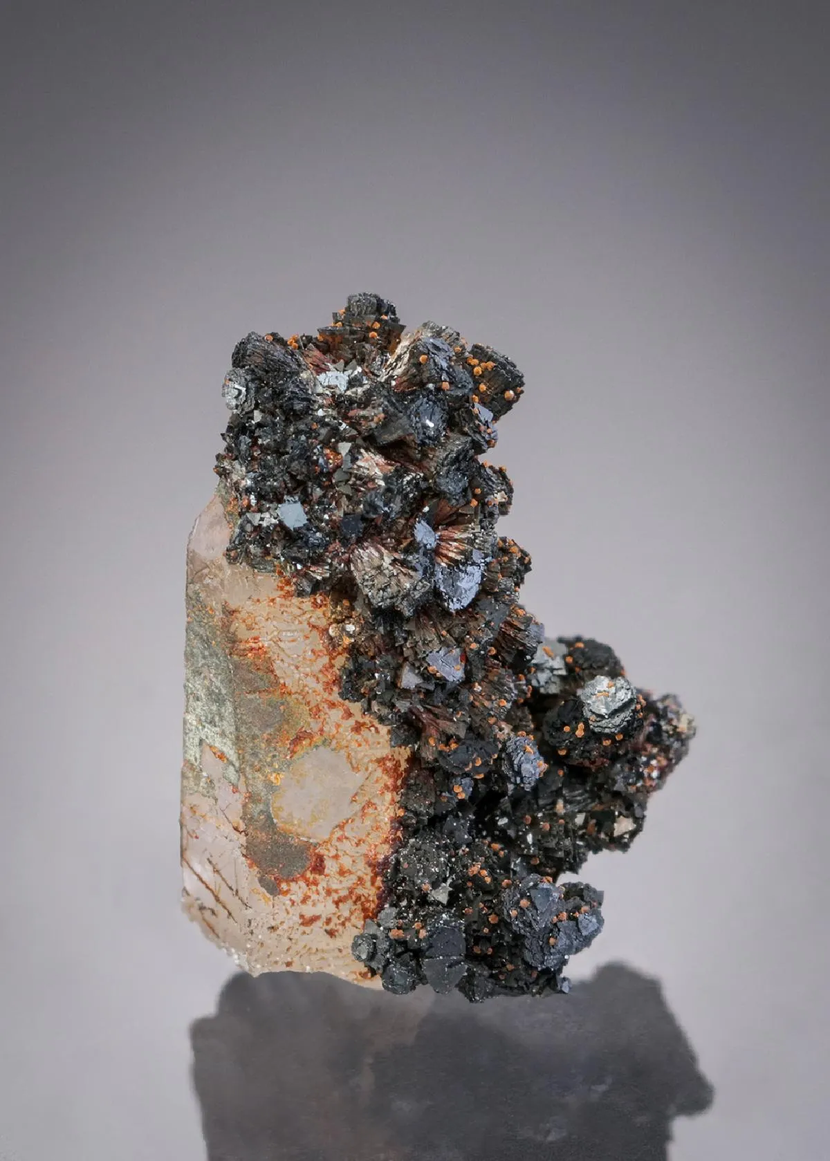 Cronstedtite with Cacoxenite on Quartz - image 1