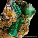 Cu-Adamite included with Ferrilotharmeyerite, on Tsumcorite - image 4