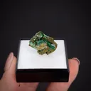 Cu-Adamite included with Ferrilotharmeyerite, on Tsumcorite - image 2