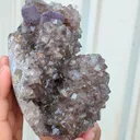 Cubic Purple Fluorite On Smoky Quartz - image 6