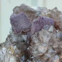Cubic Purple Fluorite On Smoky Quartz - image 2