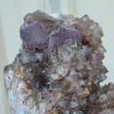 Cubic Purple Fluorite On Smoky Quartz - image 5