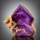 CUbic Purple Twinned Phantom Fluorite Crystals with Matrix - image 1