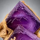 CUbic Purple Twinned Phantom Fluorite Crystals with Matrix - image 2