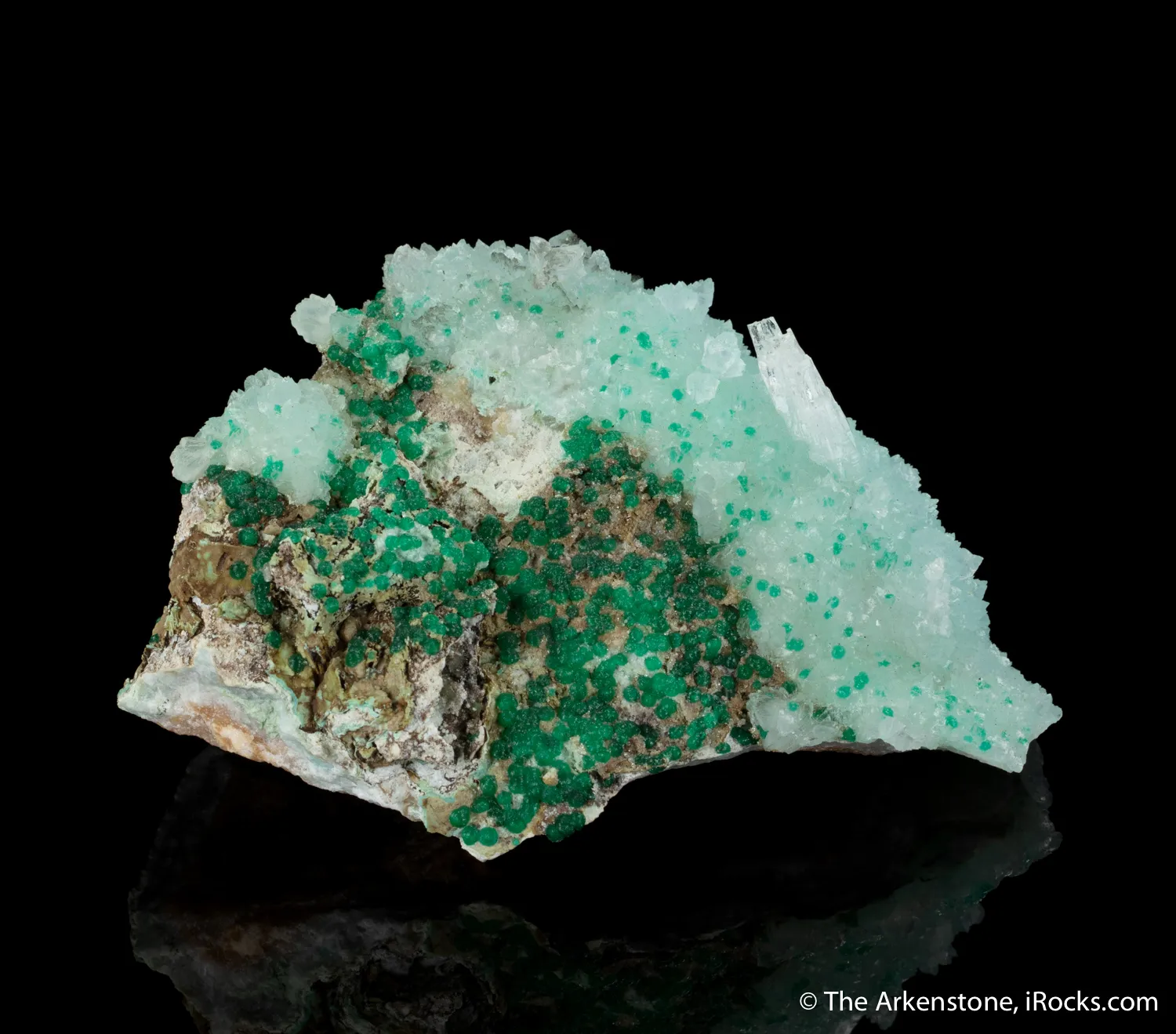 Cuprian Adamite on Calcite - image 3
