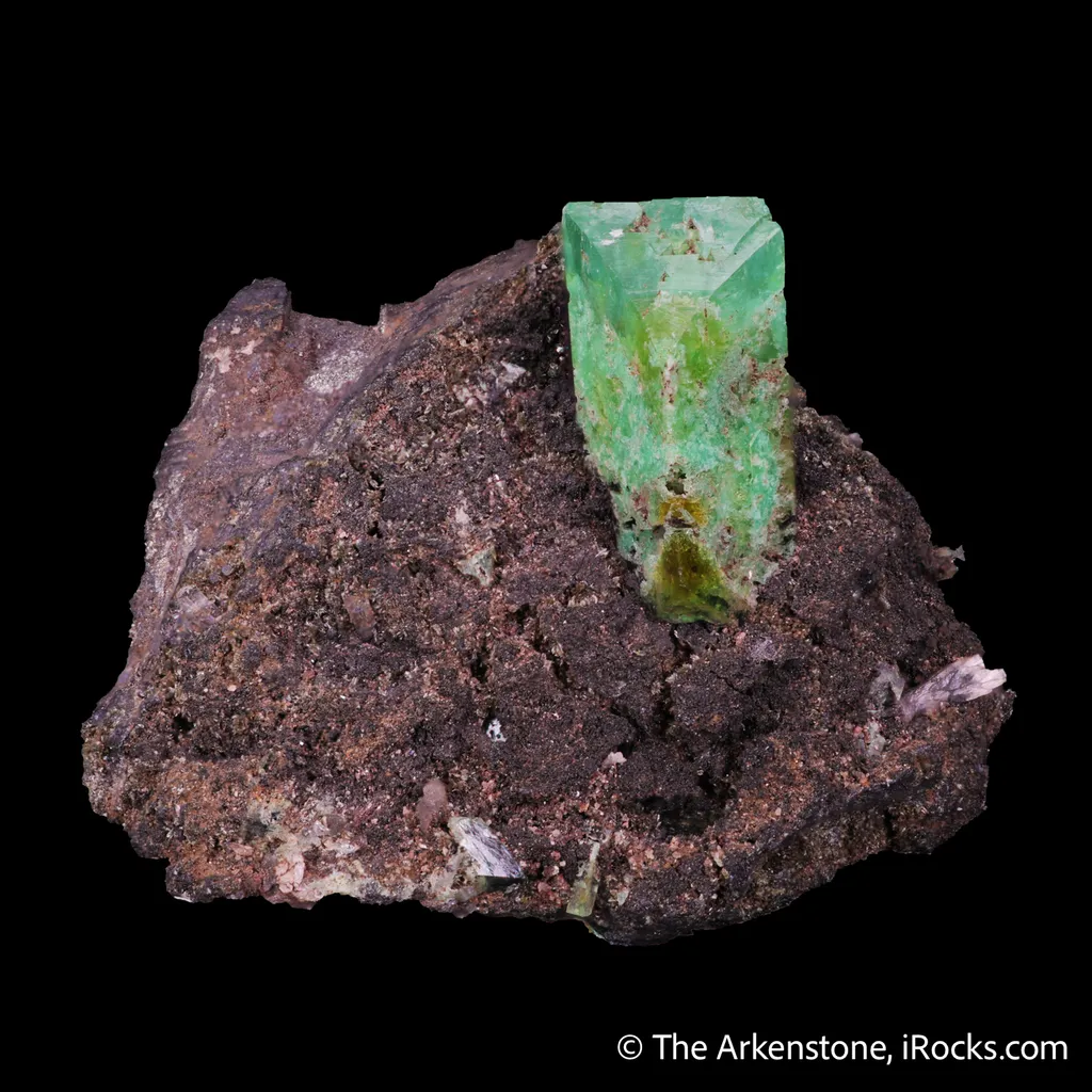Cuprian Adamite on matrix image
