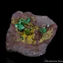 Cuprian Adamite on Tsumcorite - image 3