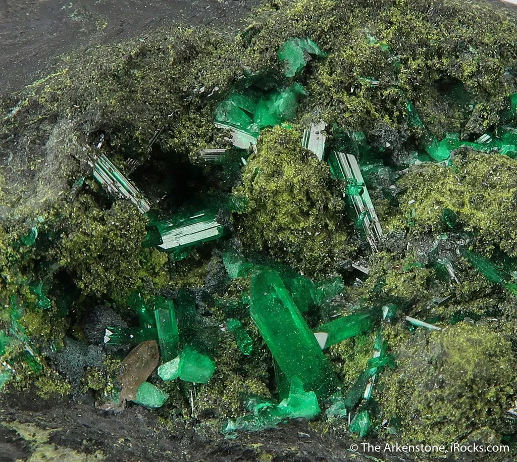 Cuprian Adamite - unusual elongated gem xls - image 8