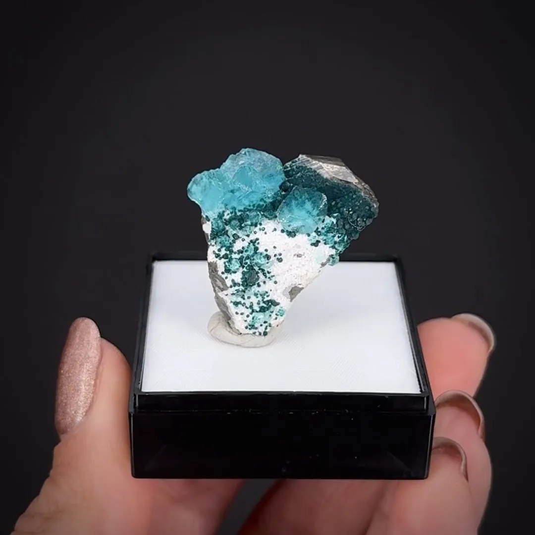 Cuprian Smithsonite, Rosasite on Cerussite - image 2