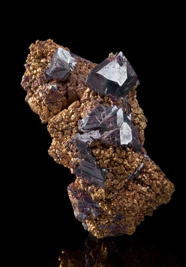 Cuprite Altering to Copper, on Copper image