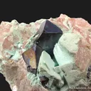 Cuprite and Chrysocolla on Calcite - image 3