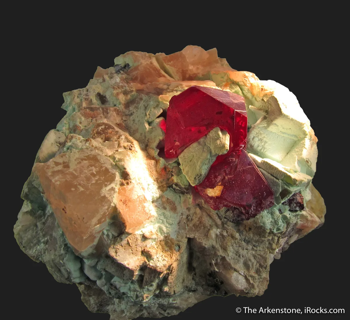 Cuprite and Chrysocolla on Calcite - image 5