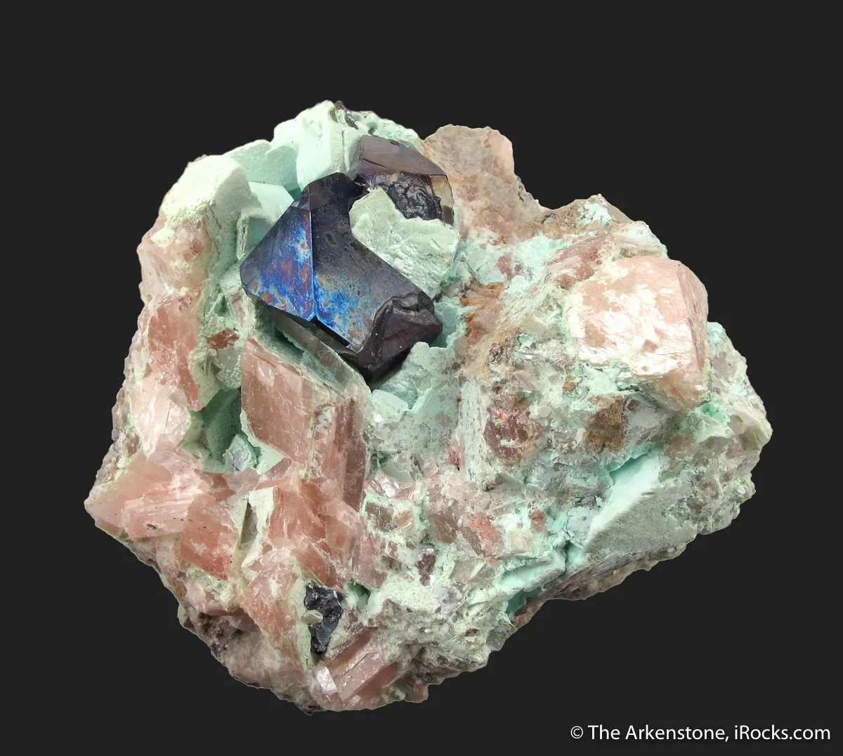 Cuprite and Chrysocolla on Calcite - image 2