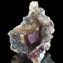 Cuprite (Cubic) in Quartz Cast With Plancheite - image 1