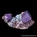 Cuprite on Calcite with Rosasite - image 4