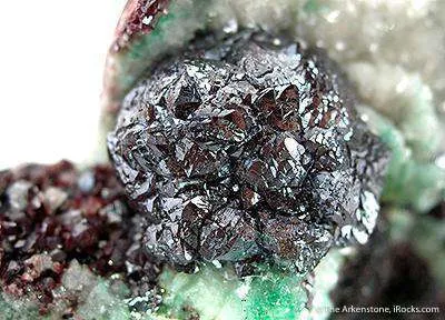 Cuprite on Dolomite With Malachite - image 3
