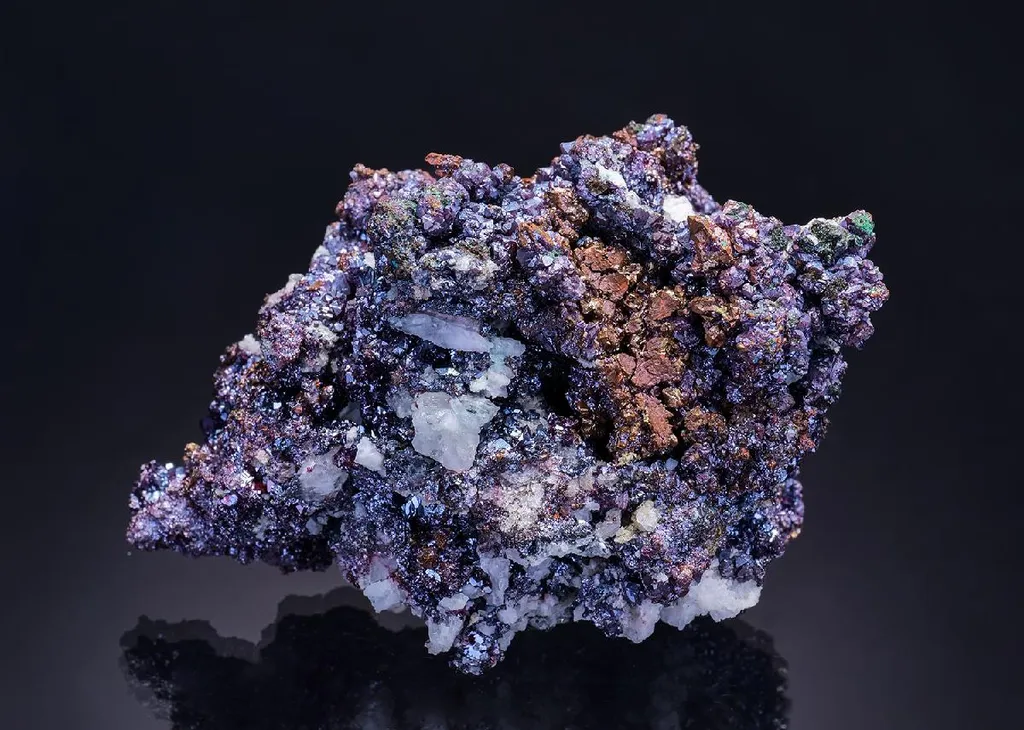 Cuprite on NATIVE Copper in Quartz image