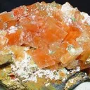 Cuprite (Var: Chalcotrichite), Calcite - image 1