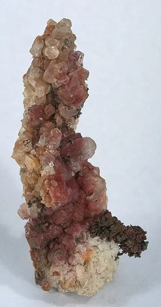Cuprite (Var: Chalcotrichite), Calcite, Copper - image 1
