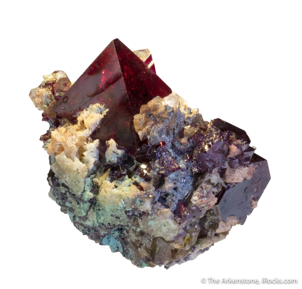 Cuprite with Baryte and Chrysocolla image