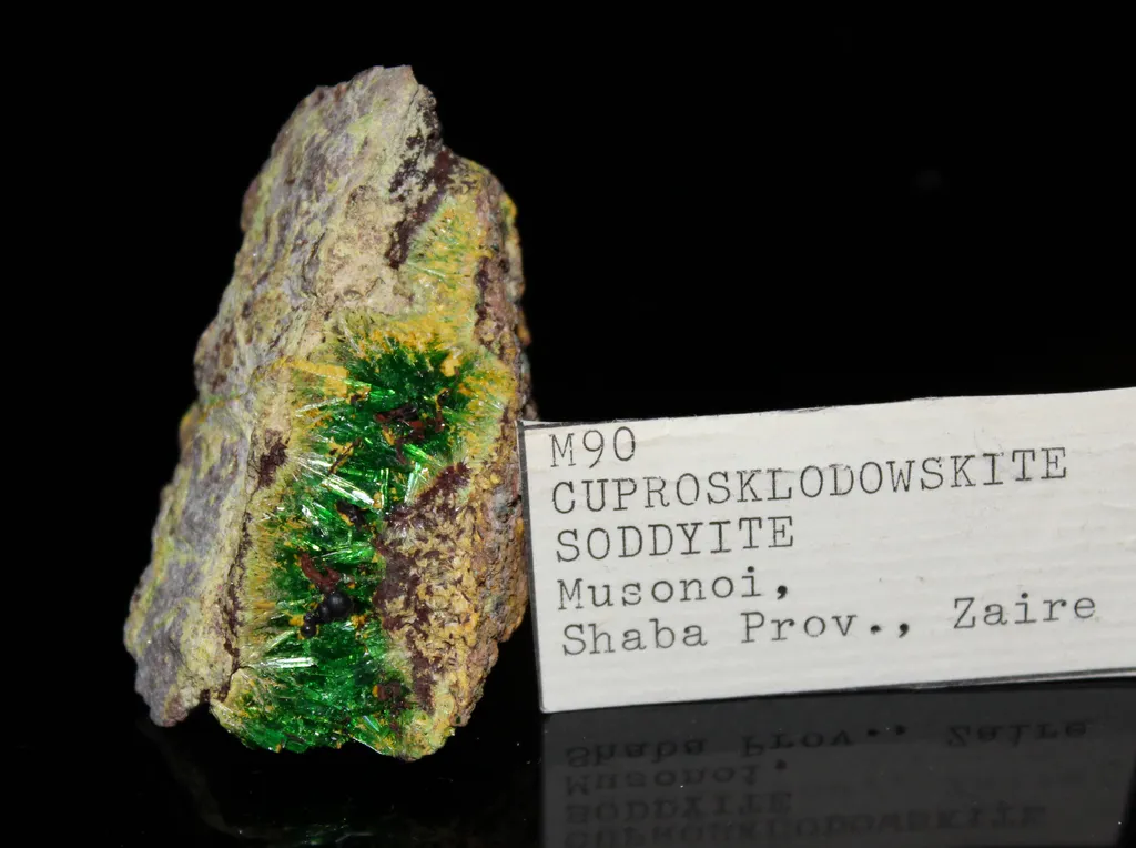 Cuprosklodowskite from DR Congo, Lualaba, Mutshatsha, Kolwezi, Musonoi Mine - image 3