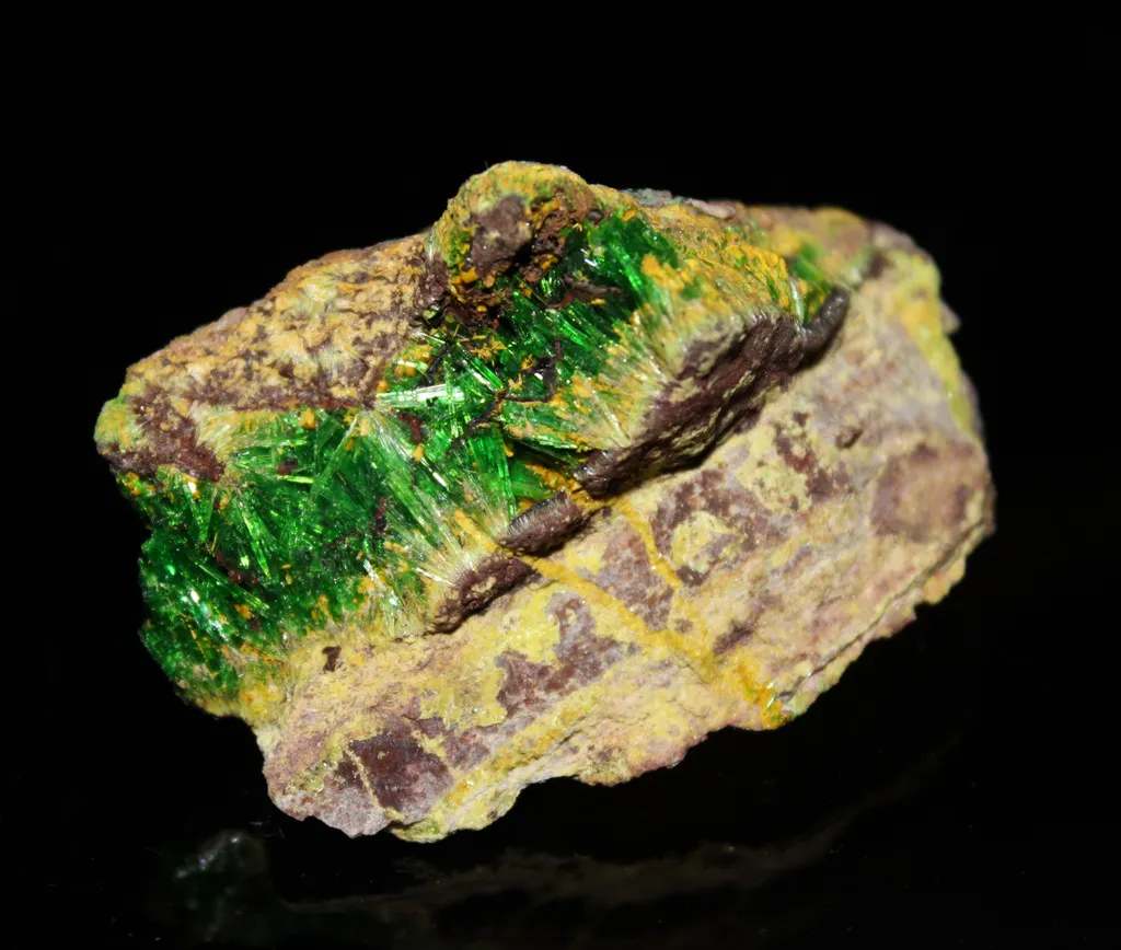 Cuprosklodowskite from DR Congo, Lualaba, Mutshatsha, Kolwezi, Musonoi Mine - image 2