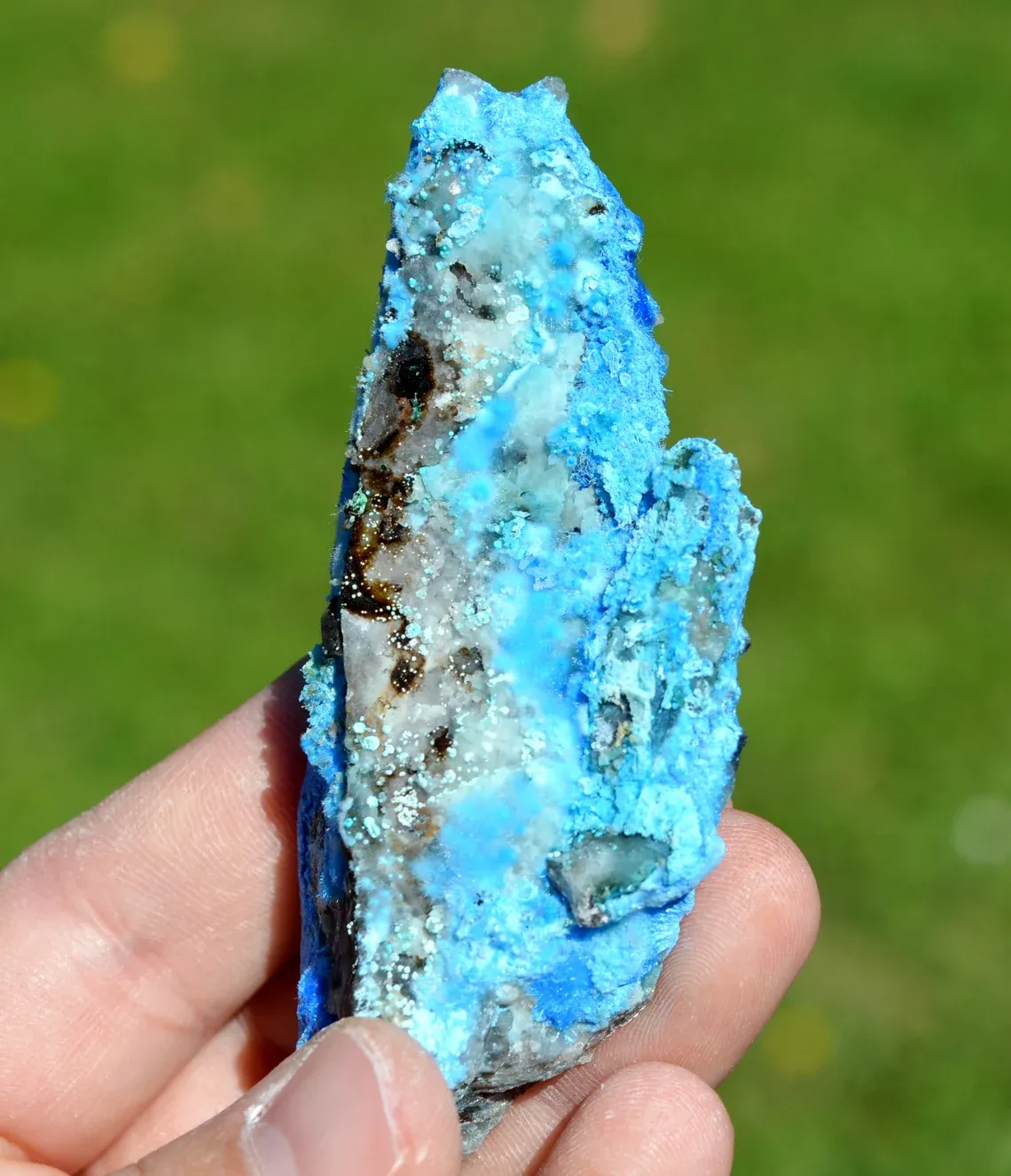 Cyanotrichite - 104 grams - Qinglong Mine, Dachang Sb ore field, Qinglong County, Guizhou, China - image 2