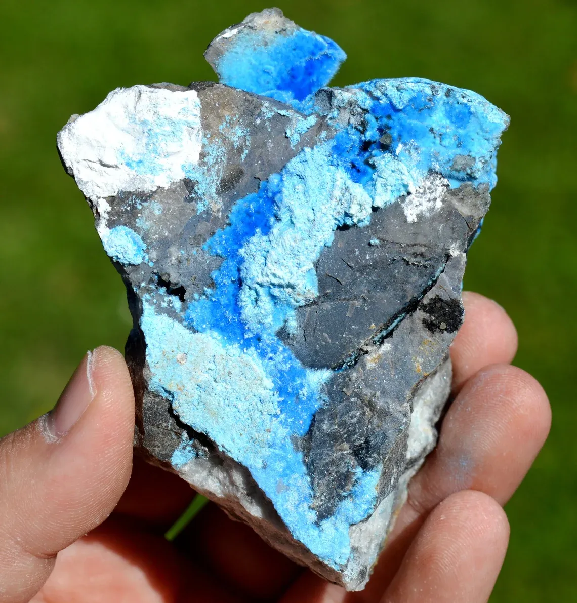 Cyanotrichite - 225 grams - Qinglong Mine, Dachang Sb ore field, Qinglong County, Guizhou, China - image 5