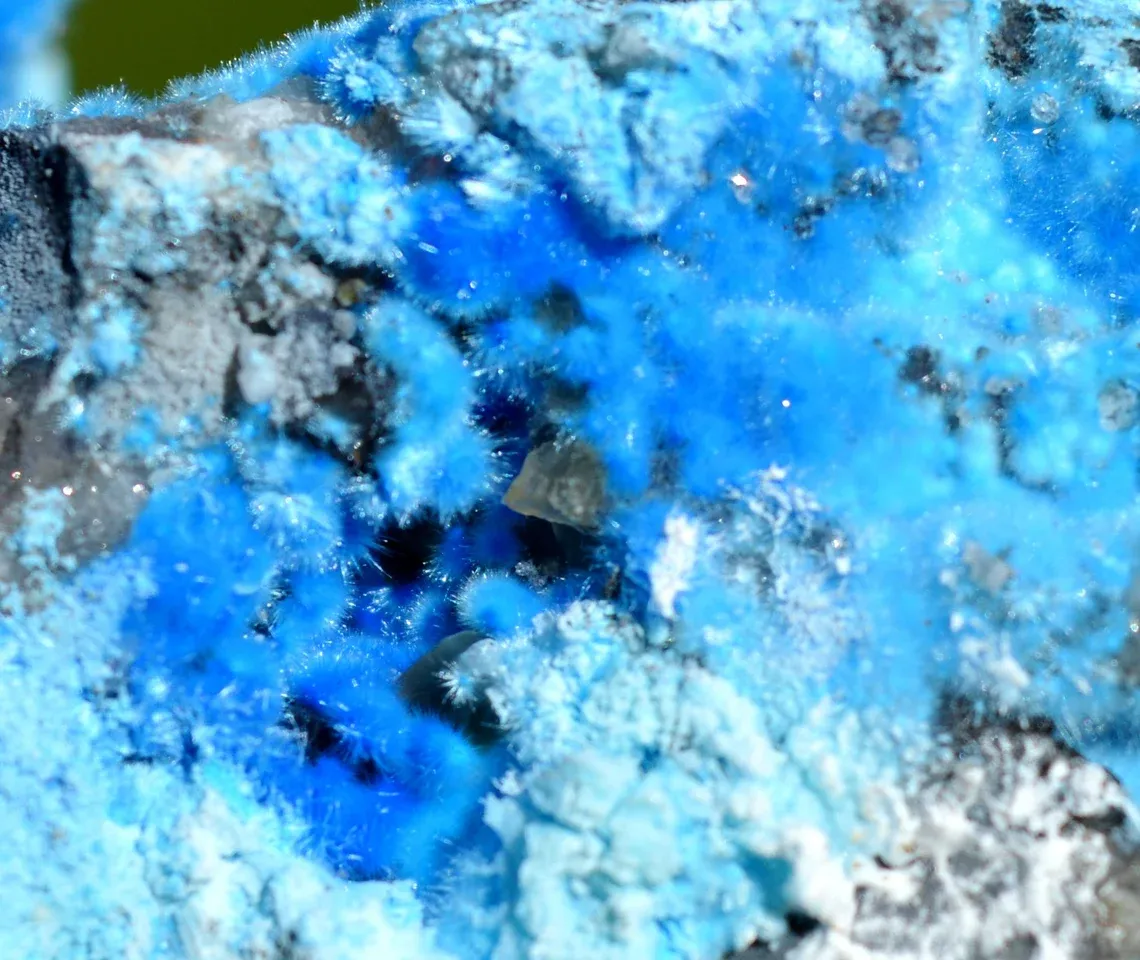 Cyanotrichite - 225 grams - Qinglong Mine, Dachang Sb ore field, Qinglong County, Guizhou, China - image 6