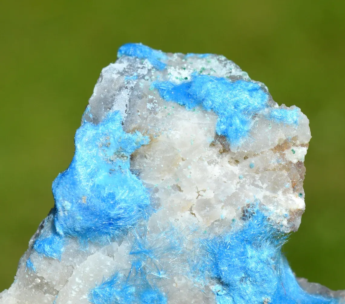 Cyanotrichite - 84 grams - Qinglong Mine, Dachang Sb ore field, Qinglong County, Guizhou, China - image 3