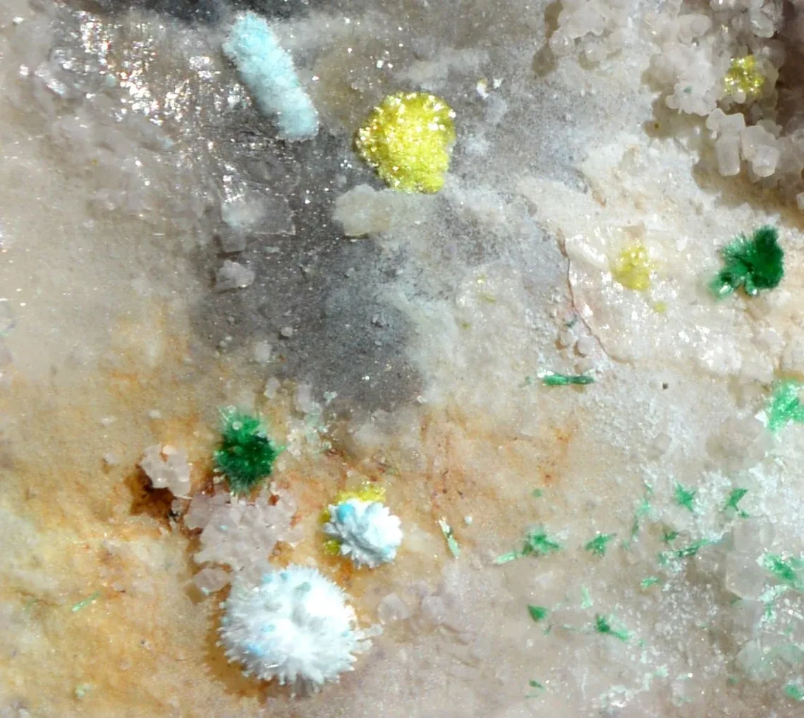 Cyanotrichite - 84 grams - Qinglong Mine, Dachang Sb ore field, Qinglong County, Guizhou, China - image 8