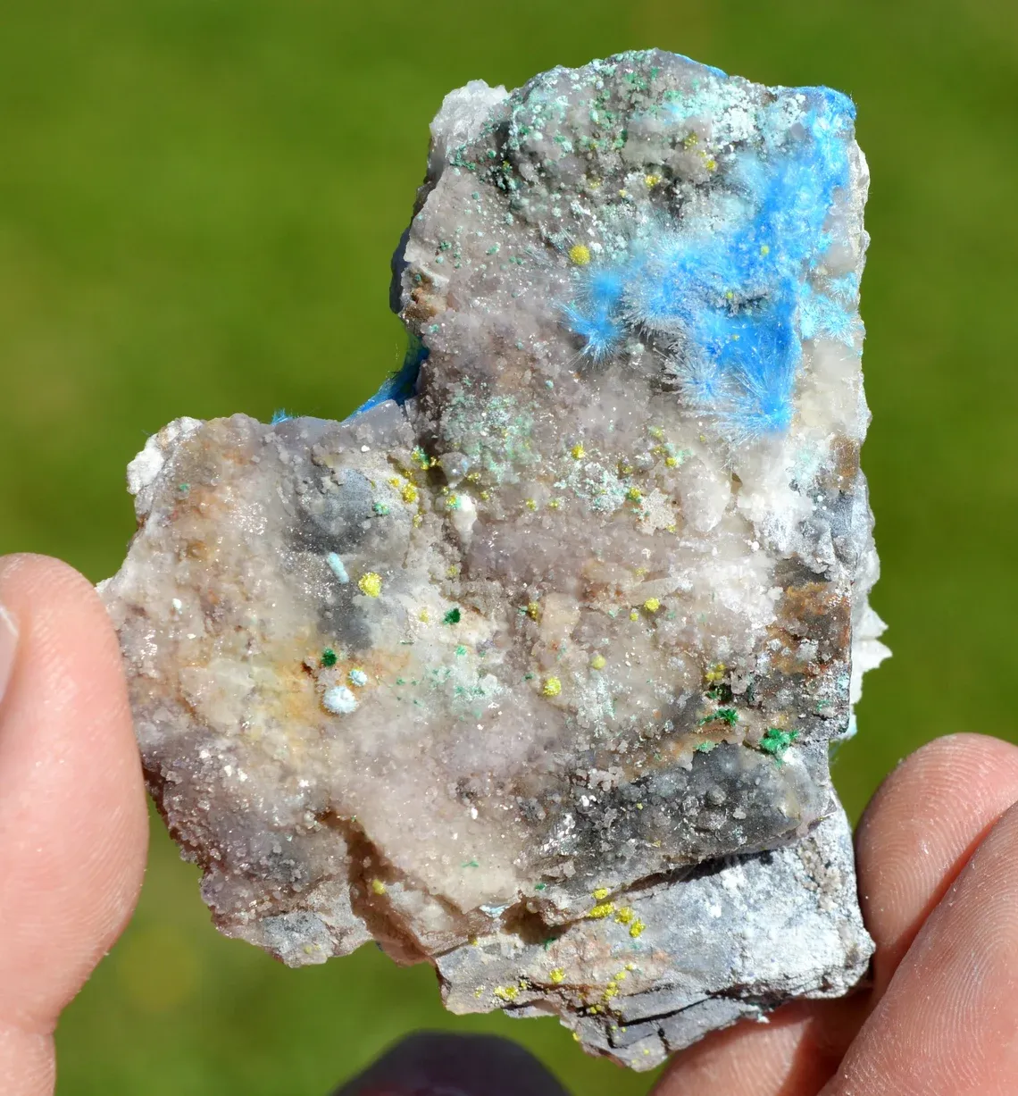 Cyanotrichite - 84 grams - Qinglong Mine, Dachang Sb ore field, Qinglong County, Guizhou, China - image 5