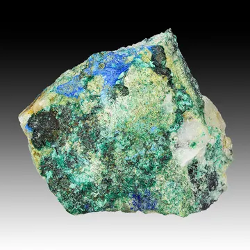 Cyanotrichite with Malachite
