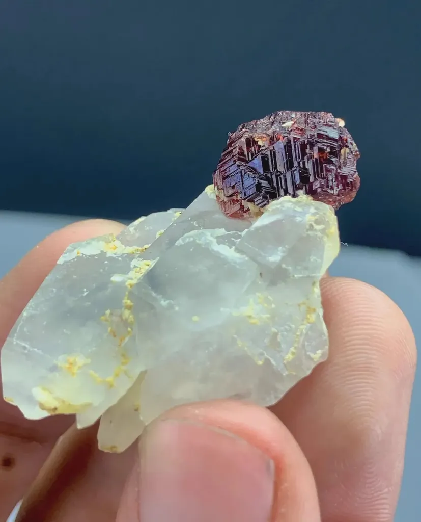 Damage free Etched spessartine Garnet on Quartz mineral specimen @ Pak - image 5